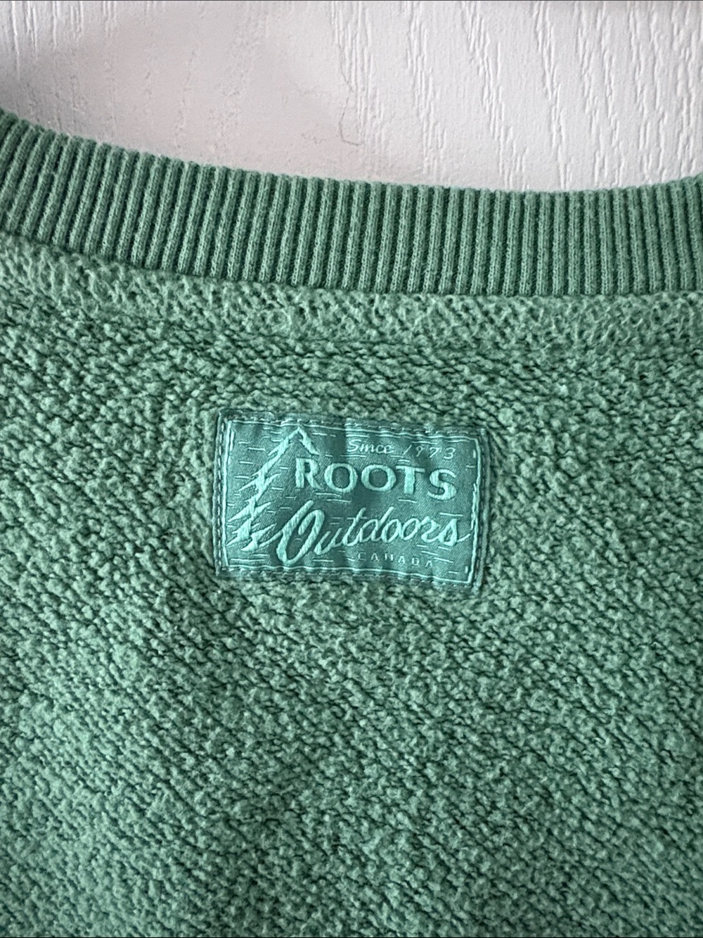 Roots Green Crewneck Sweater with Chest Pocket - Picture 5 of 5
